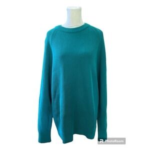 DRYKORN For Beautiful People Teal Round Neck Knit Sweater Size XL